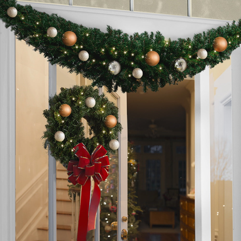 Christmas Garland 2.4M Xmas Wreath Decoration Home Decor