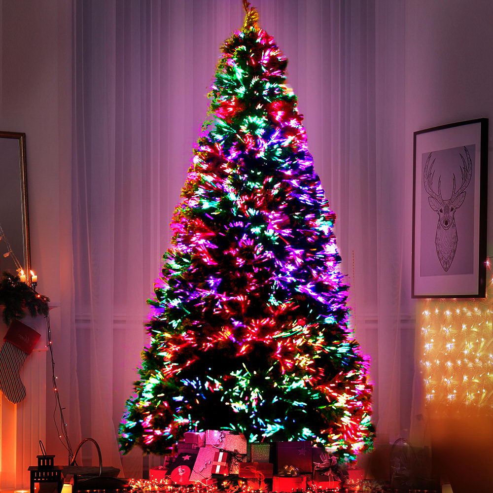 1.8M 6FT LED Christmas Tree Optic Fiber Xmas Multi Colour Lights