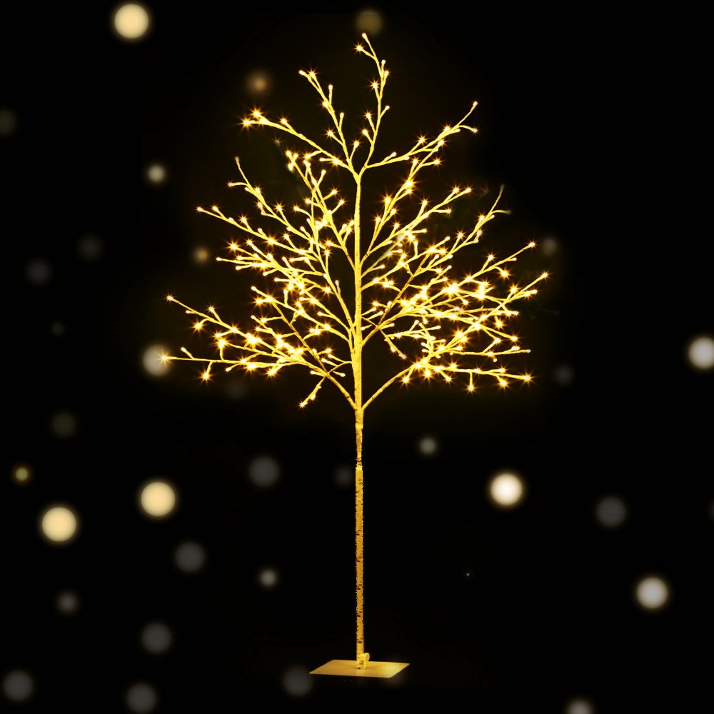 1.5M LED Christmas Branch Tree 304 LED Xmas Warm White Optic Fiber