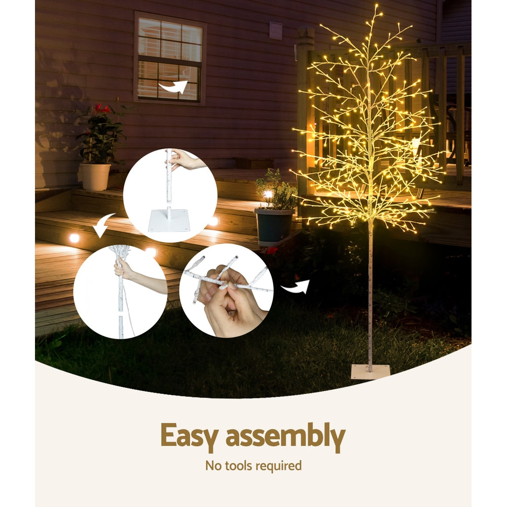 2.1M LED Christmas Branch Tree 480 LED Xmas Warm White Optic Fiber