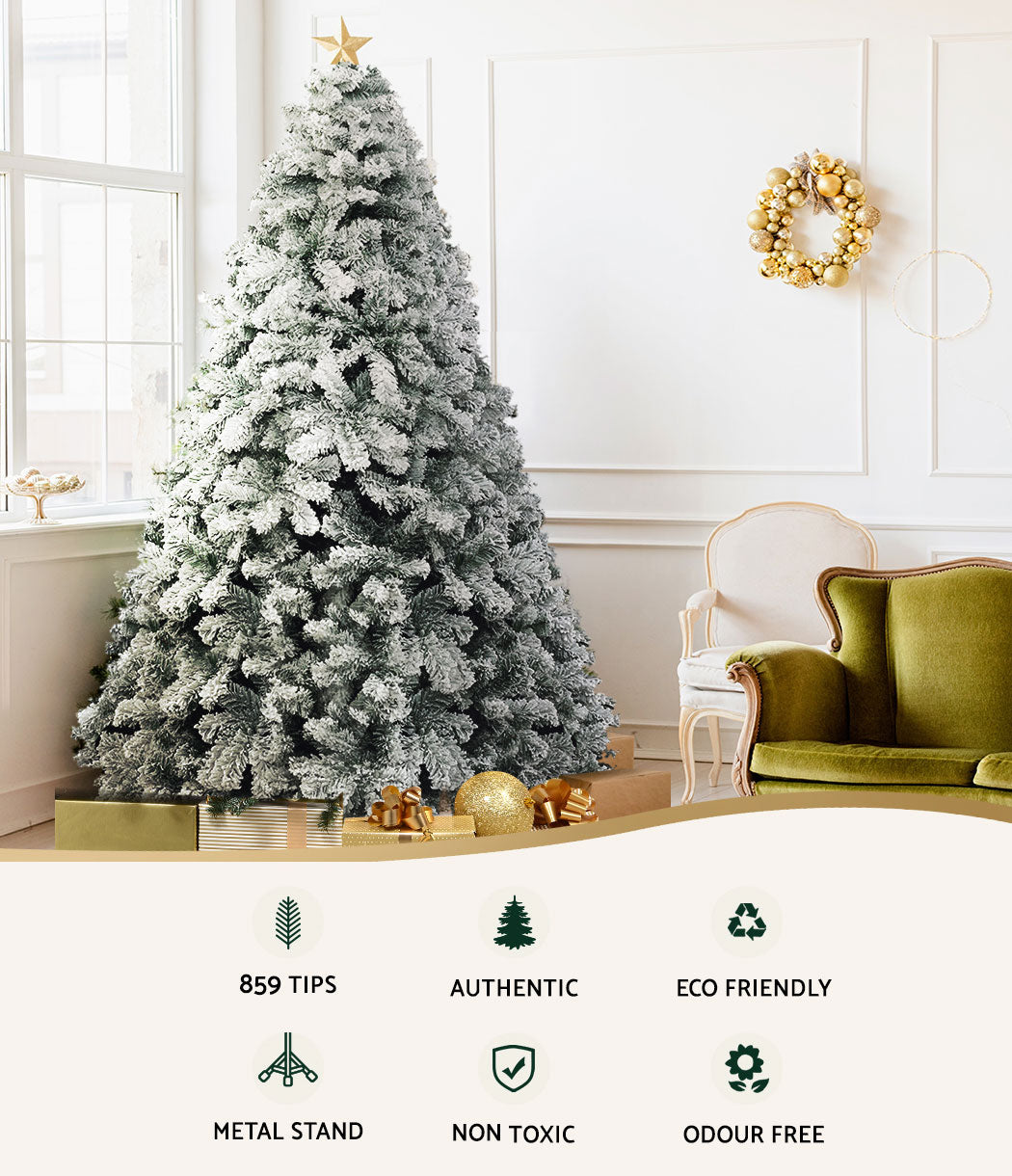 Snowy Christmas Tree 2.1M 7FT Xmas Decorations 859 Tips Fast shipping On sale