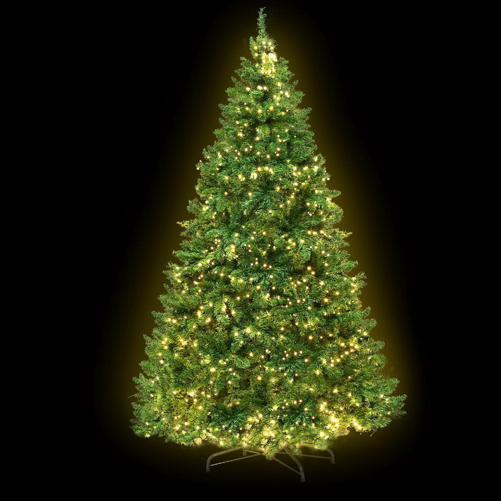 2.4M 8FT Christmas Tree 1488 LED Lights 1488 Tips Warm White Green