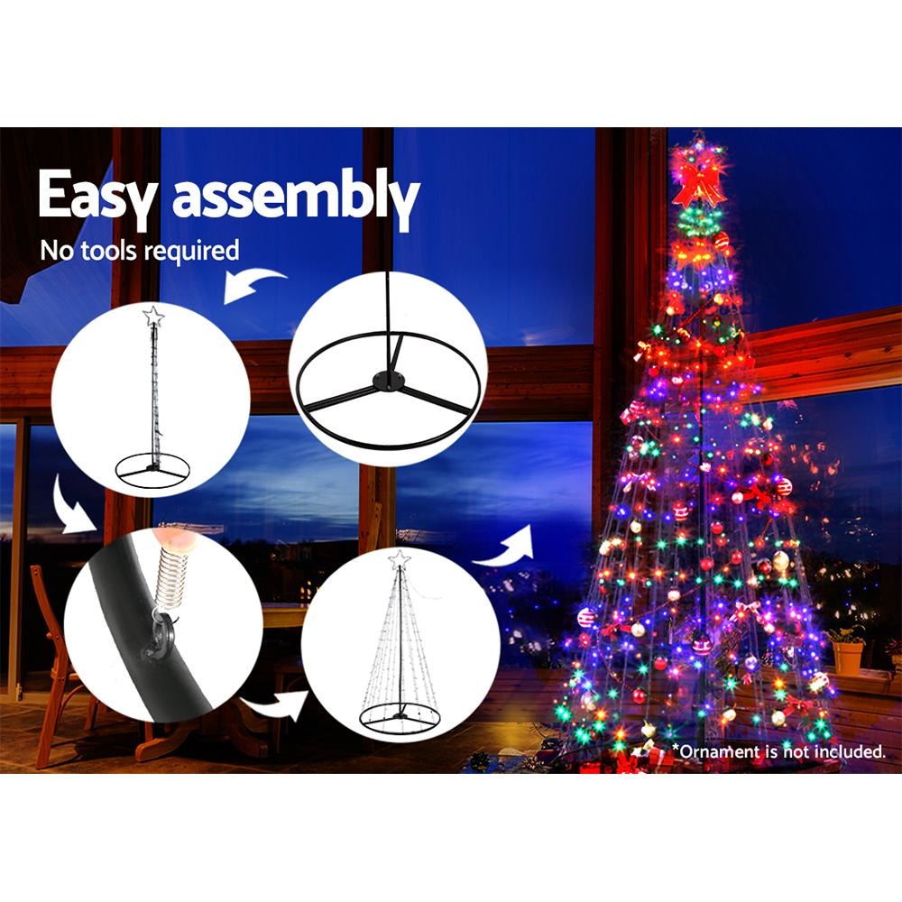 2.1M LED Christmas Tree Lights Solar Xmas Multi Colour Optic Fiber