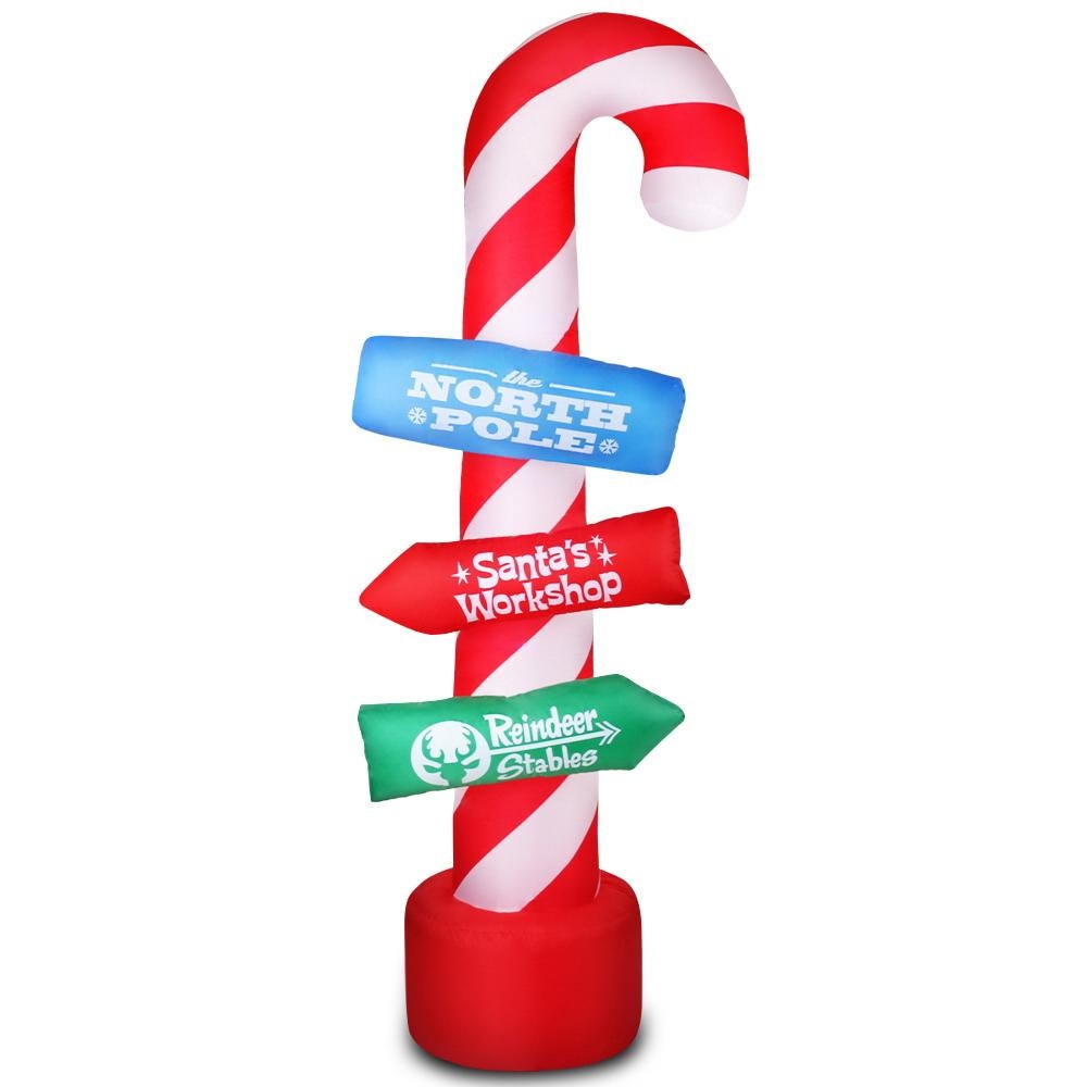 2.4M Christmas Inflatable Santa Guide Candy Pole Xmas Decor LED Fast shipping On sale