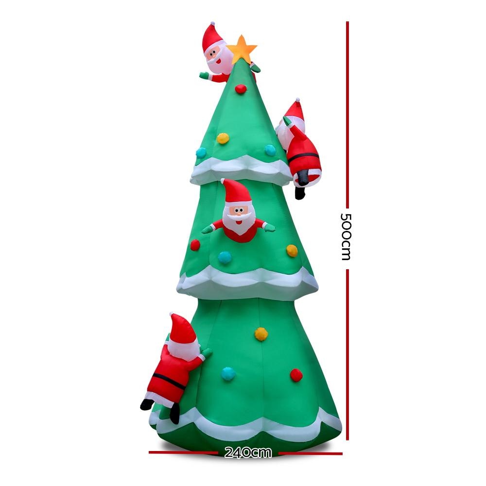 5M Christmas Inflatable Santa on Christmas Tree Xmas Decor LED