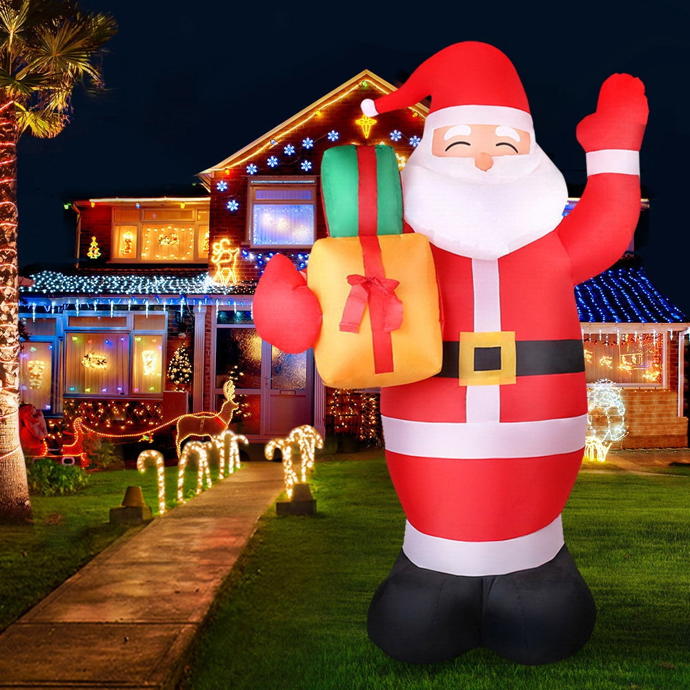 2.4M Christmas Inflatables Santa Xmas Light Decor LED Airpower
