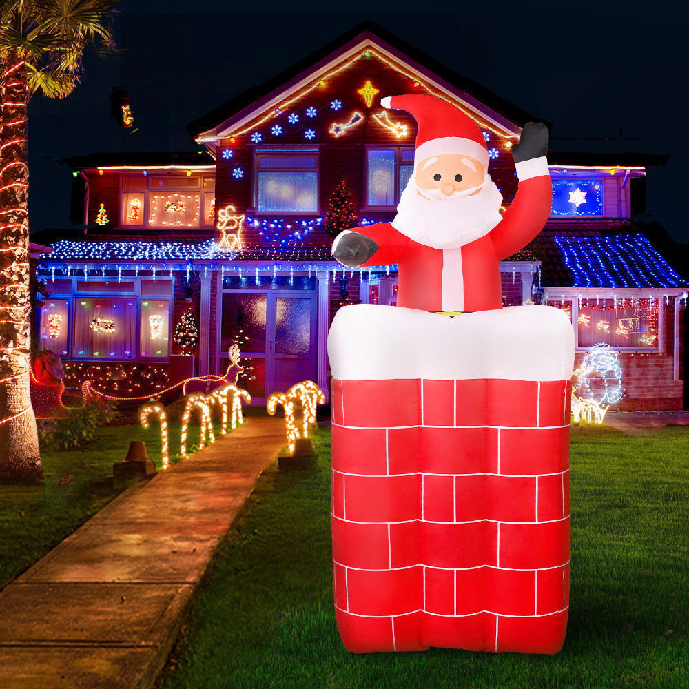 1.8M Christmas Inflatable Archway with Santa Xmas Decor LED Fast shipping On sale