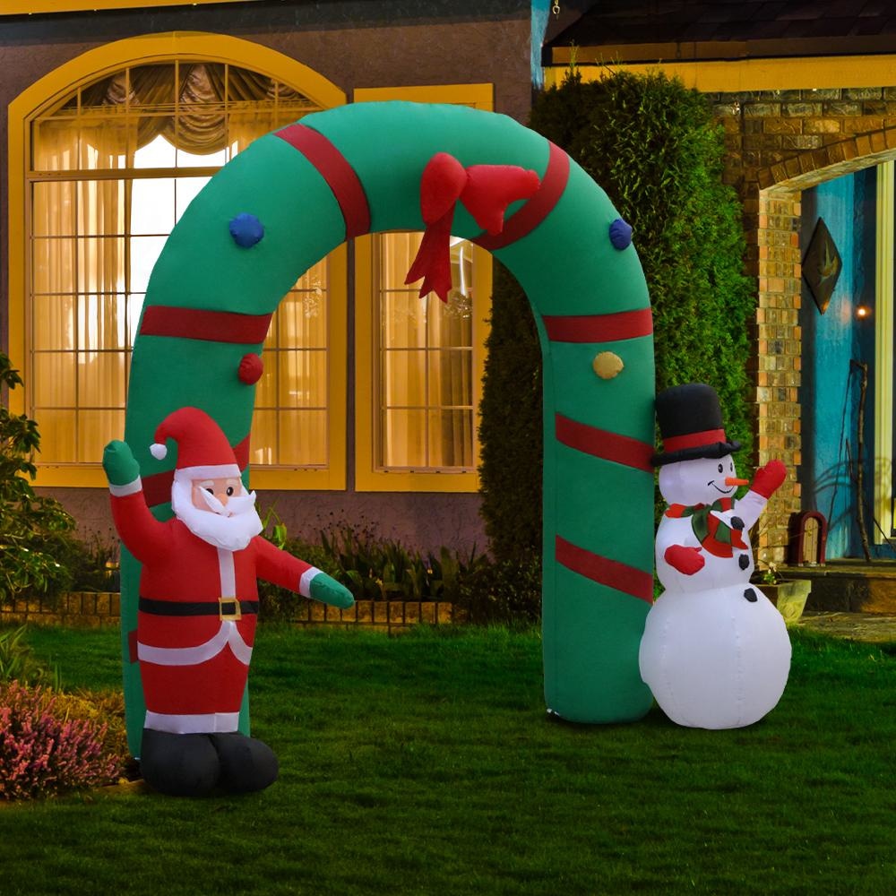 2.8M Christmas Inflatable Giant Arch Way Santa Snowman Light Decor
