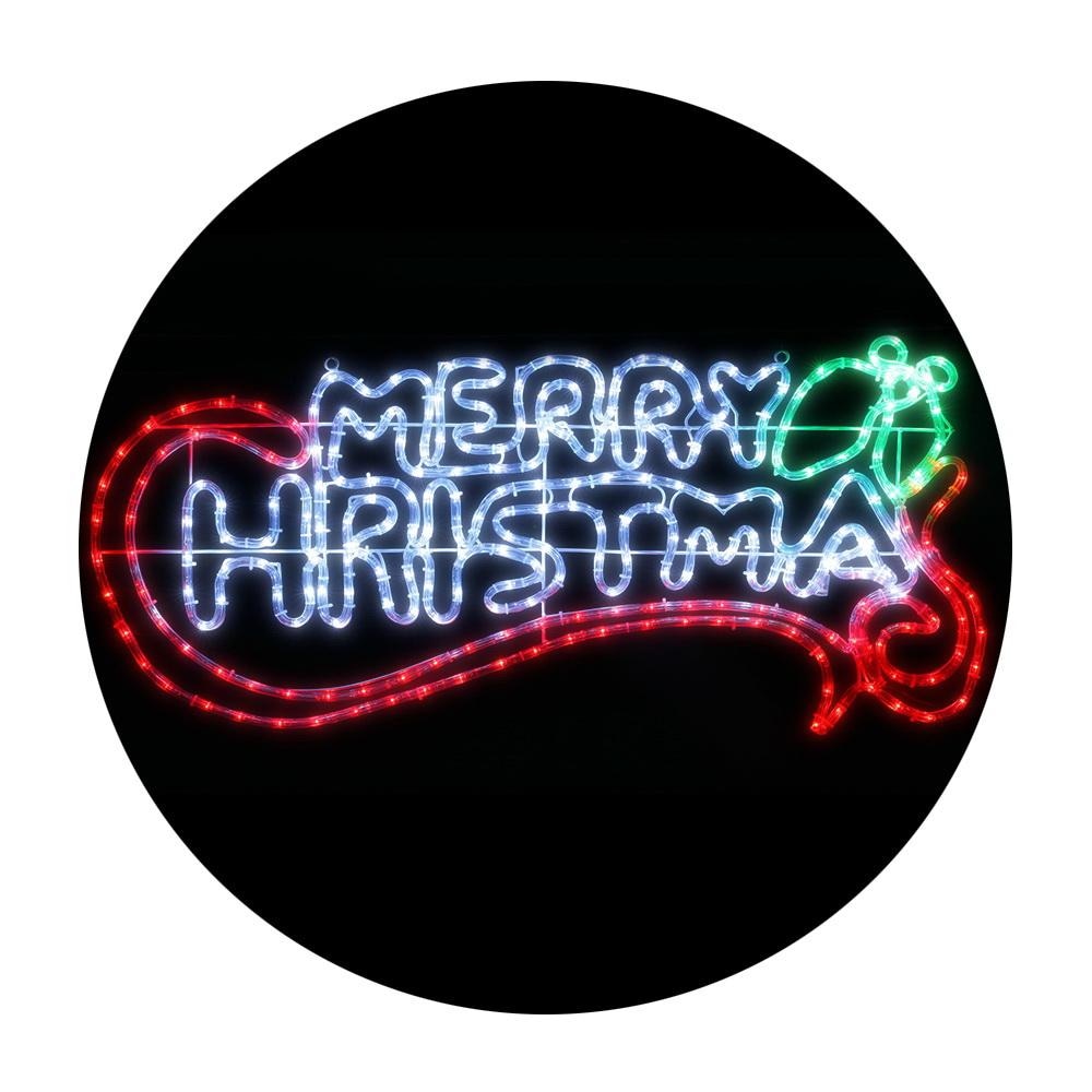 Christmas Motif Lights LED Rope Merry Xmas Waterproof Colourful