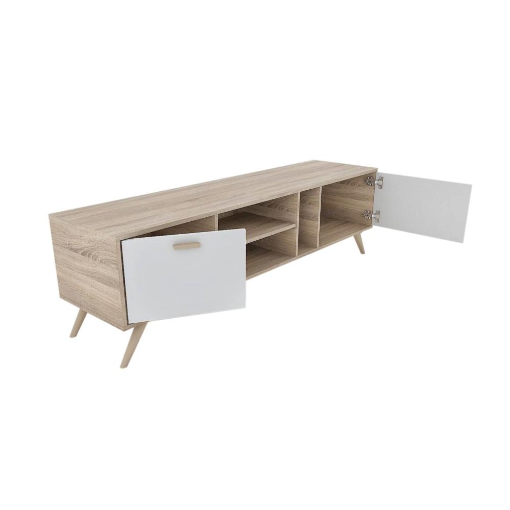 Abby TV Stand Cabinet Entertainment Unit 1.6m - Oak & White Fast shipping On sale