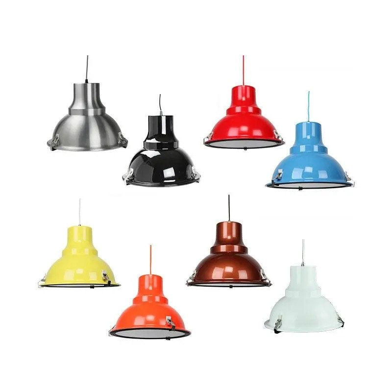 Aldous Industrial Classic Cord Drop Dome Pendant Light Lamp - Aluminium Fast shipping On sale