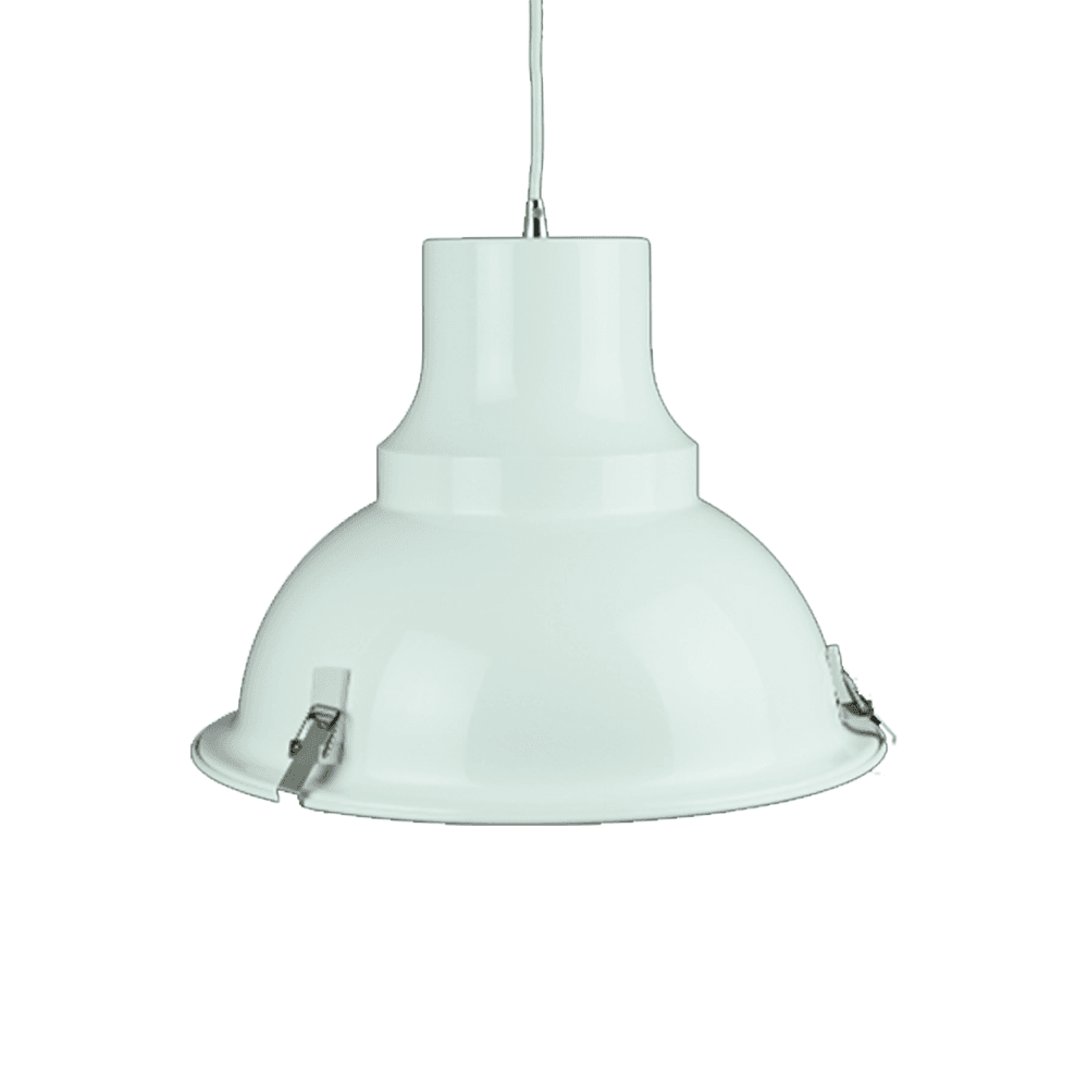 Aldous Industrial Classic Cord Drop Dome Pendant Light Lamp - White Fast shipping On sale