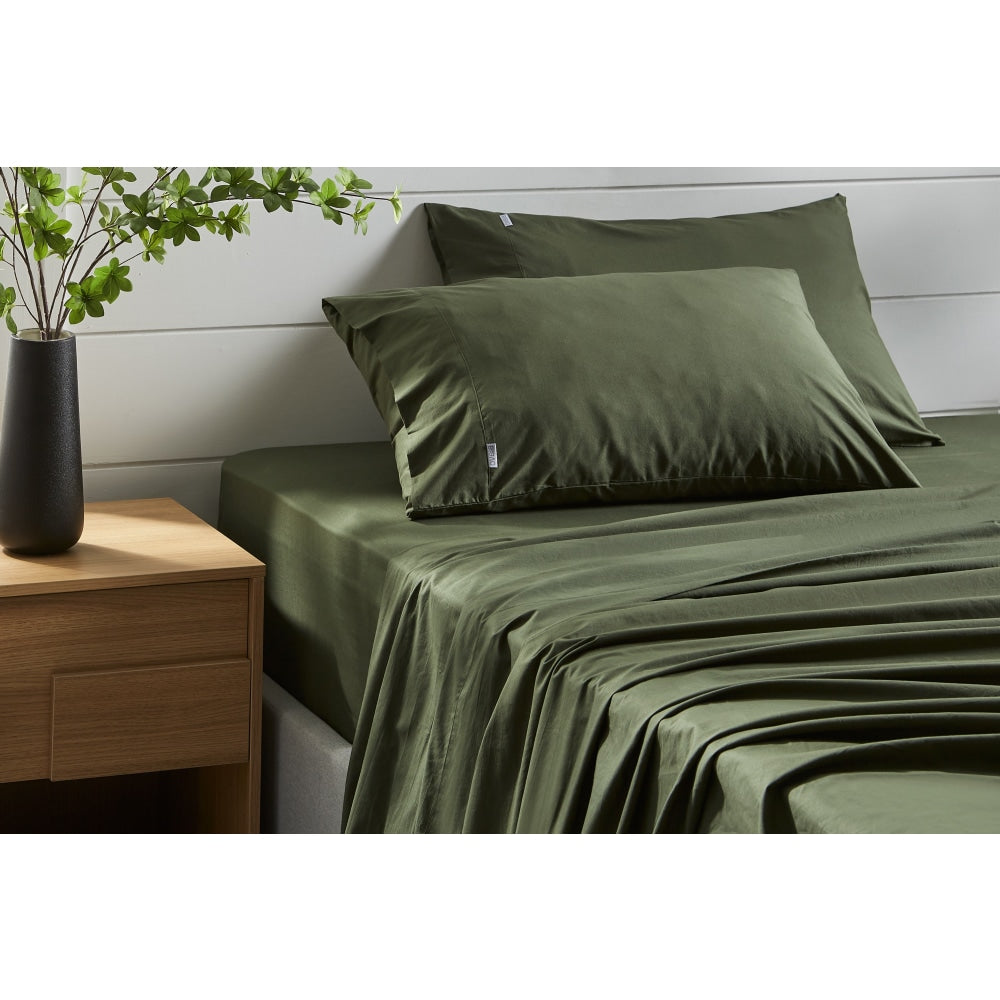 Aesop Stone Wash 100% Cotton Sheet Set - Avocado King Bed Fast shipping On sale