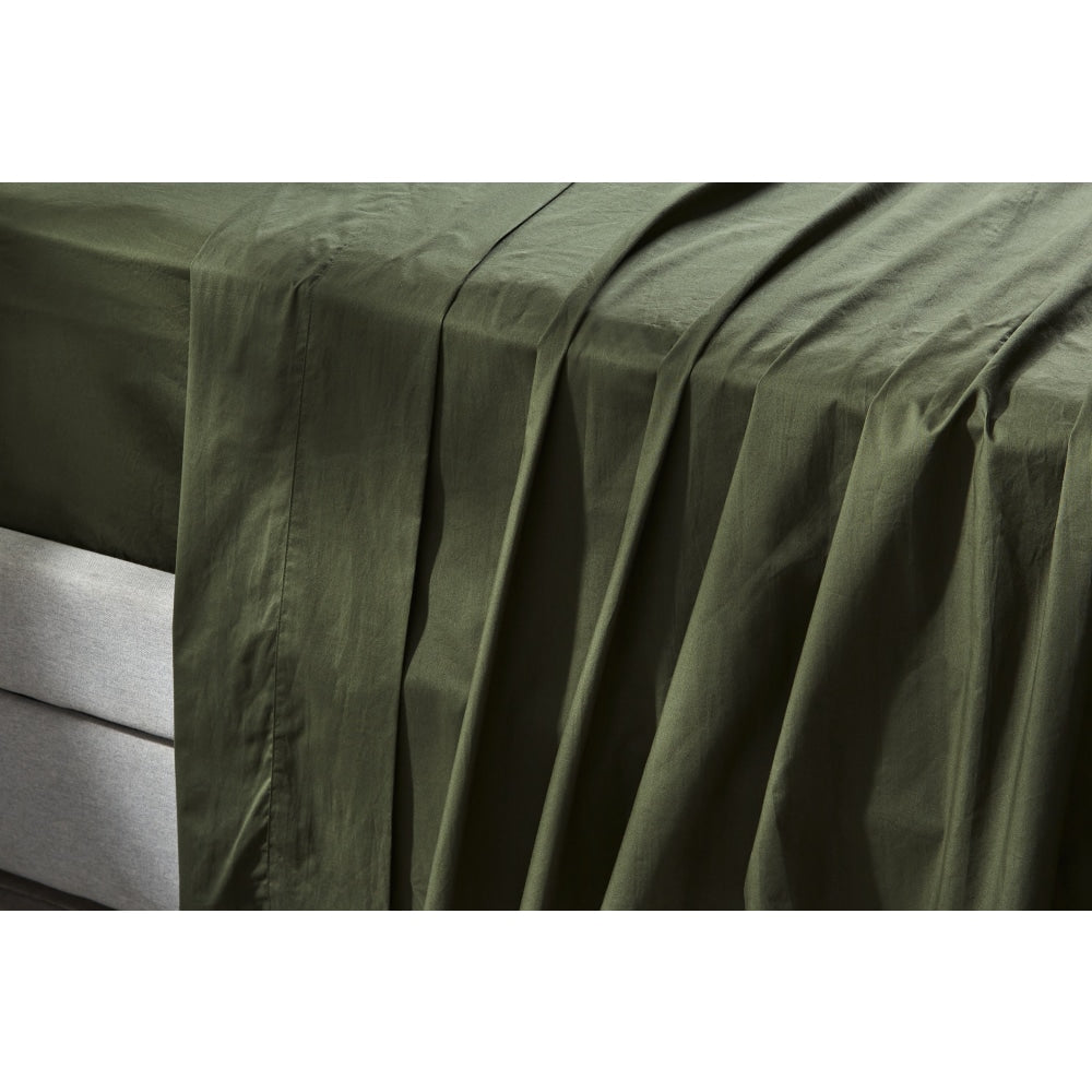 Aesop Stone Wash 100% Cotton Sheet Set - Avocado King Bed Fast shipping On sale