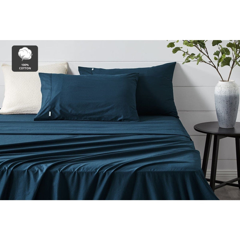 Aesop Stone Wash 100% Cotton Sheet Set - Sky King Bed Fast shipping On sale