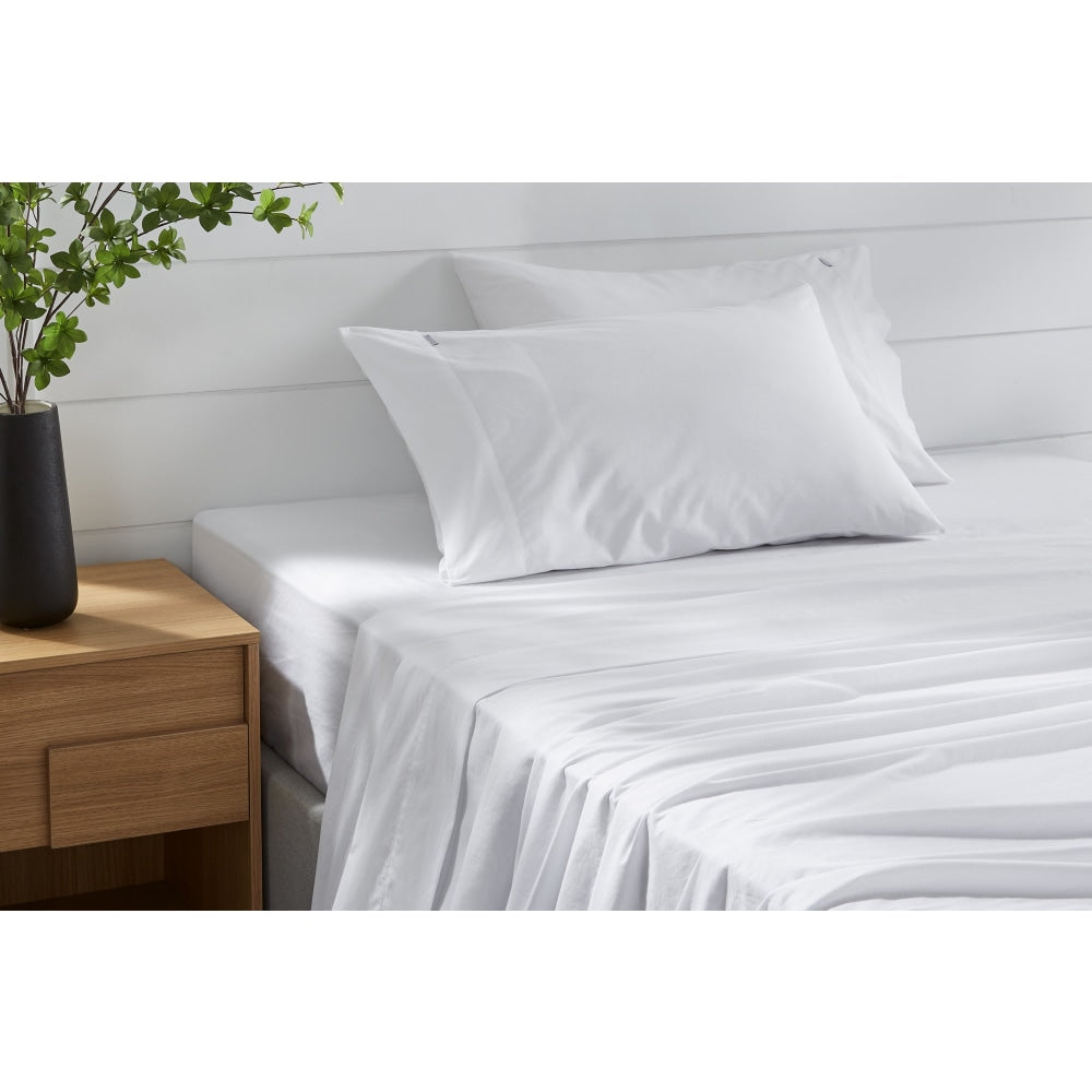 Aesop Stone Wash 100% Cotton Sheet Set - White Queen Bed Fast shipping On sale