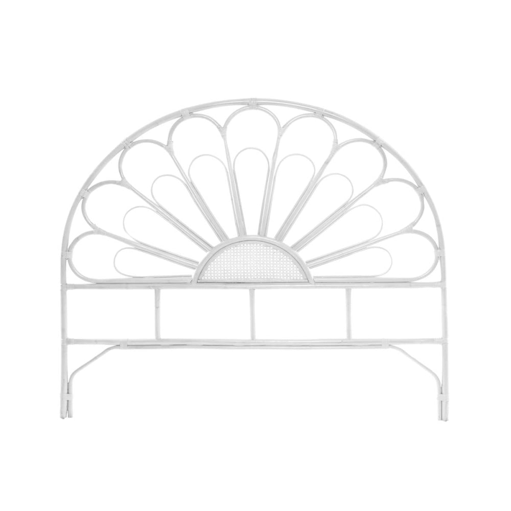Alexis Rattan Eco Friendly Bed Head Headboard King Size - White Fast shipping On sale