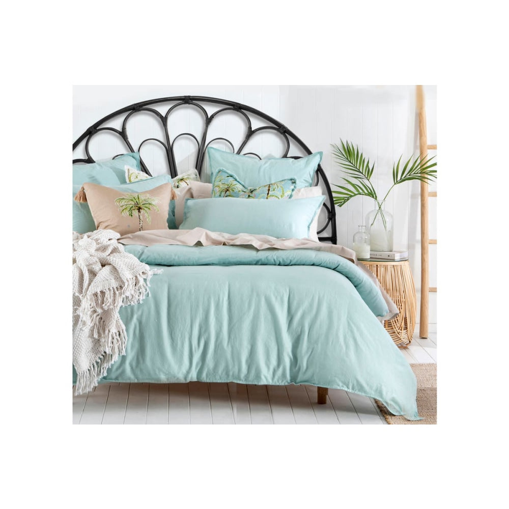 Alexis Rattan Eco Friendly Bed Head Headboard Queen Size - Black Fast shipping On sale