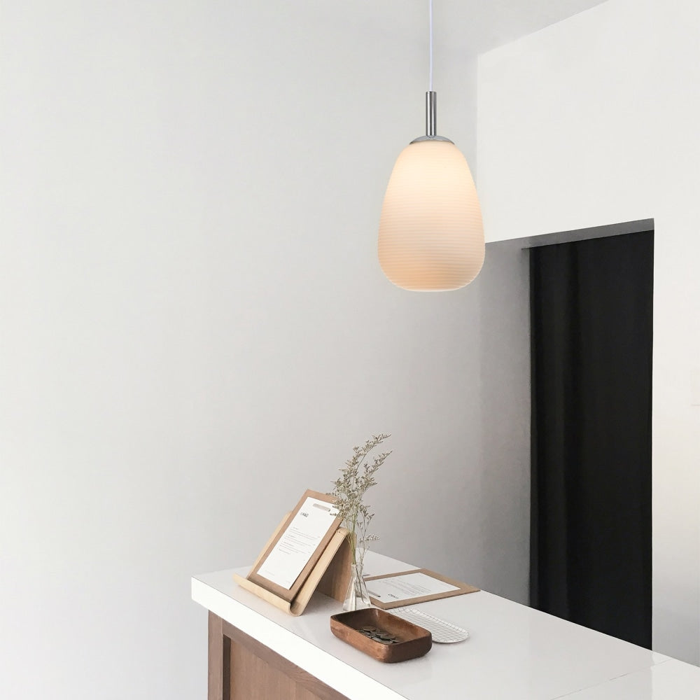 Alfredo Glass Modern Elegant Pendant Lamp Ceiling Light - Chrome Fast shipping On sale
