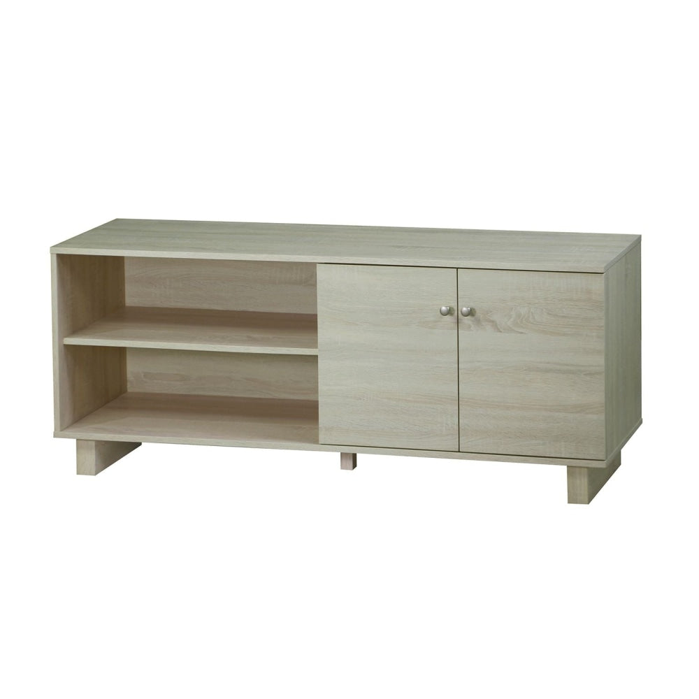 Alicia Compact Lowline 2 Doors Entertainment Unit TV Stand - White Oak Fast shipping On sale