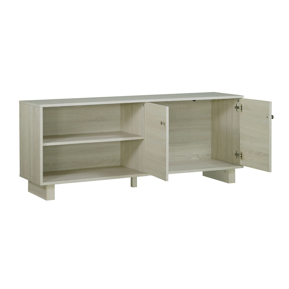 Alicia Compact Lowline 2 Doors Entertainment Unit TV Stand - White Oak Fast shipping On sale