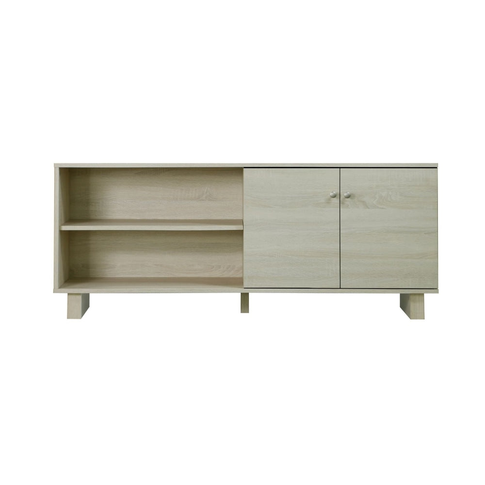 Alicia Compact Lowline 2 Doors Entertainment Unit TV Stand - White Oak Fast shipping On sale