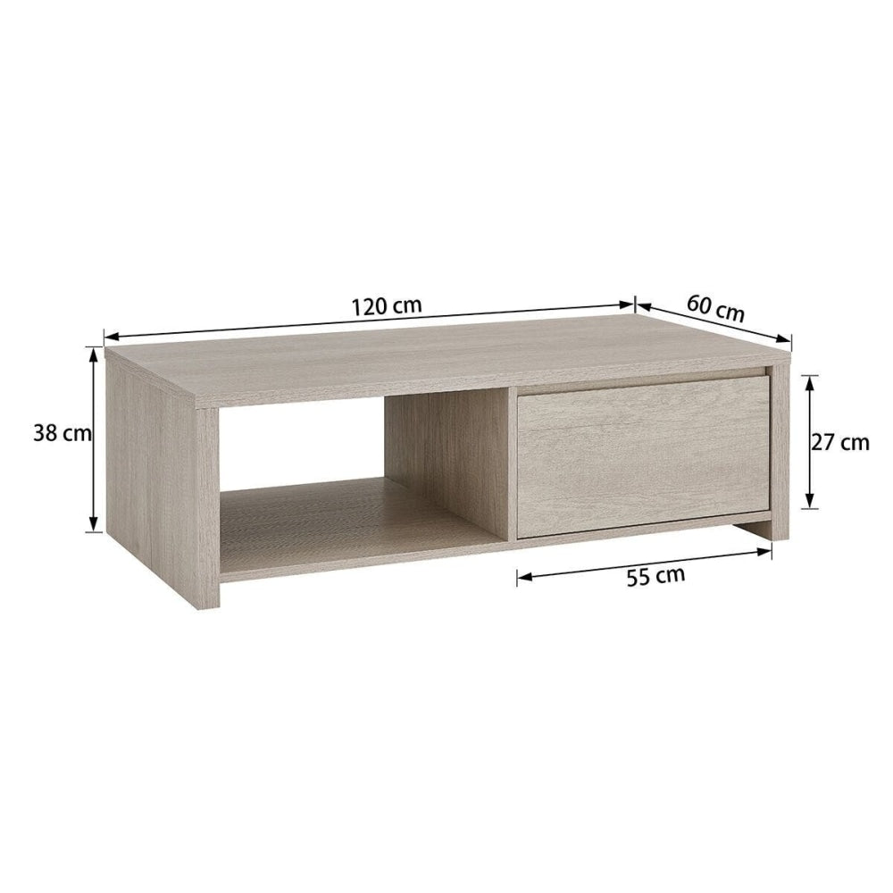 Alta Collection Coffee Table with Storage - Dusky Oak Fast shipping On sale