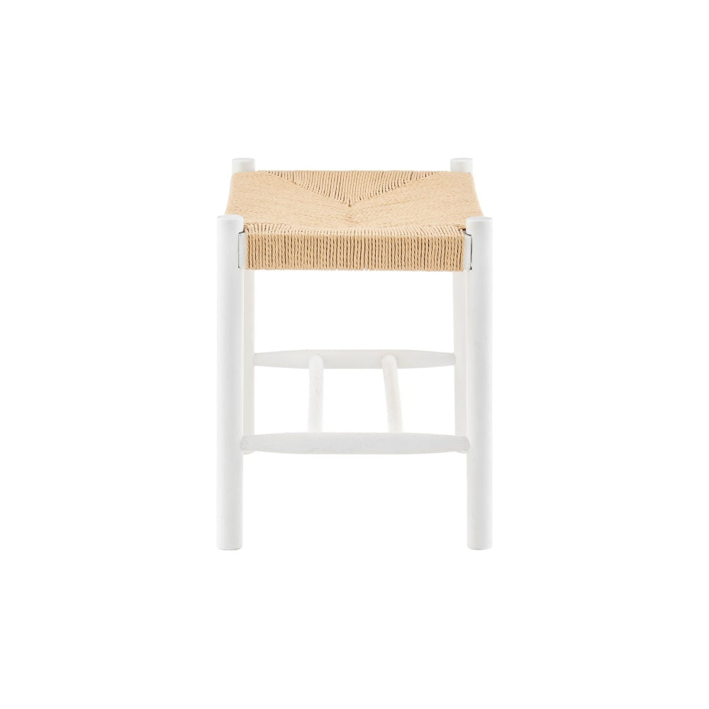 Amber Wooden Kitchen Dining Bench Chair Stool Rattan Seat Small - White/Natural White / Fast shipping On sale