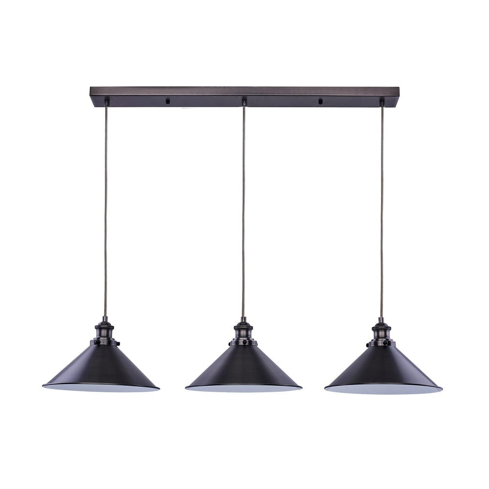 Ambrose Modern 3 - Lights Metal Shade Ceiling Lamp Light Pewter Pendant Fast shipping On sale