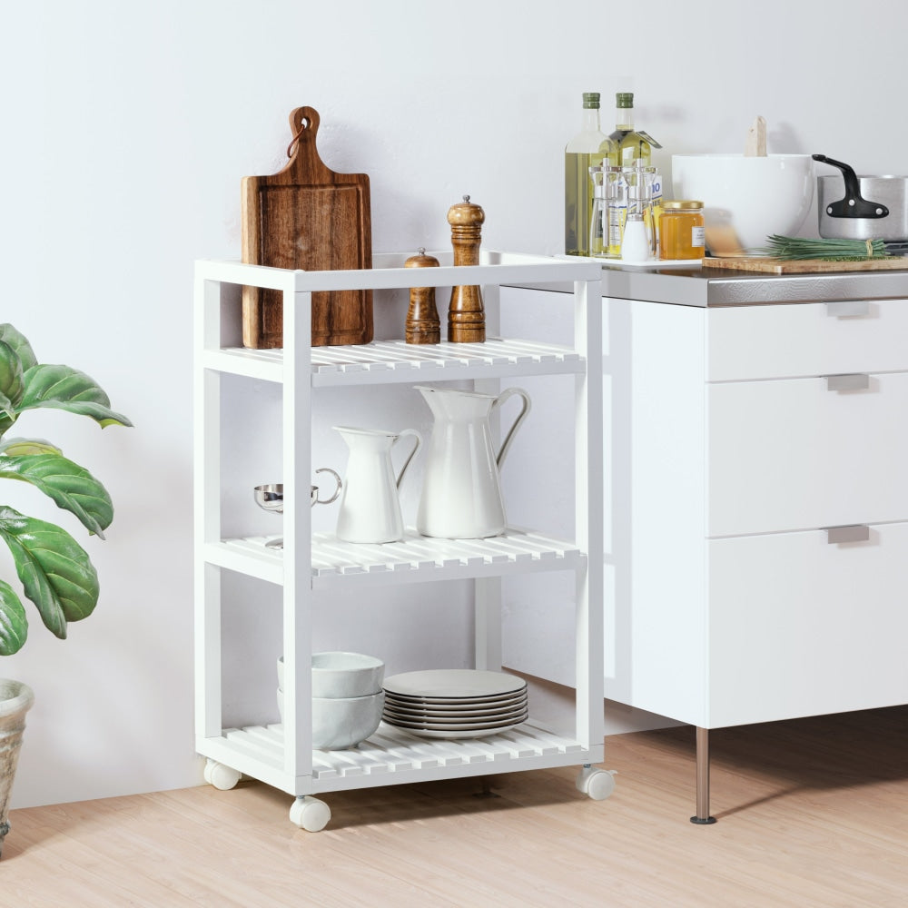 Amy Kitchen Trolley 3-Shelf Storage - White Fast shipping On sale