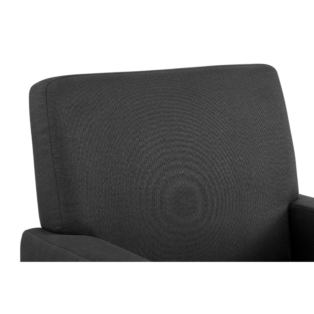 Andrew Fabric Accent Lounge Relaxing Chair with Ottoman - Black Fast shipping On sale