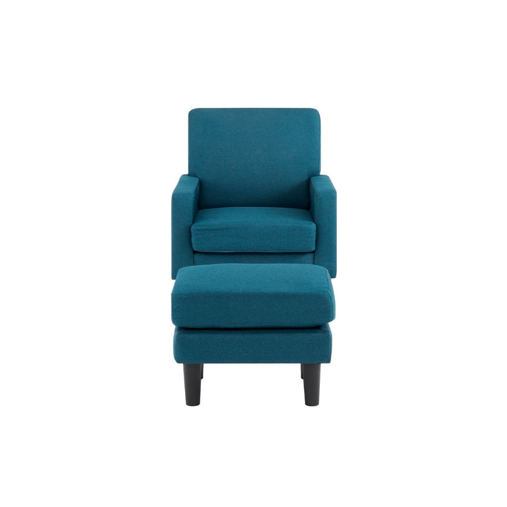 Andrew Fabric Accent Lounge Relaxing Chair with Ottoman - Teal Fast shipping On sale