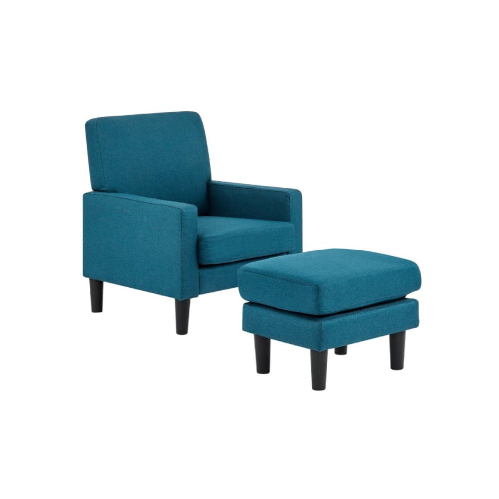 Andrew Fabric Accent Lounge Relaxing Chair with Ottoman - Teal Fast shipping On sale