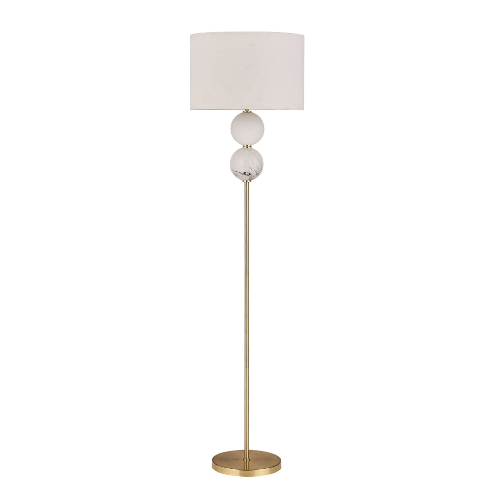 Angie Modern Fabric Shade Orbs Design Metal Floor Lamp Light Brass Fast shipping On sale