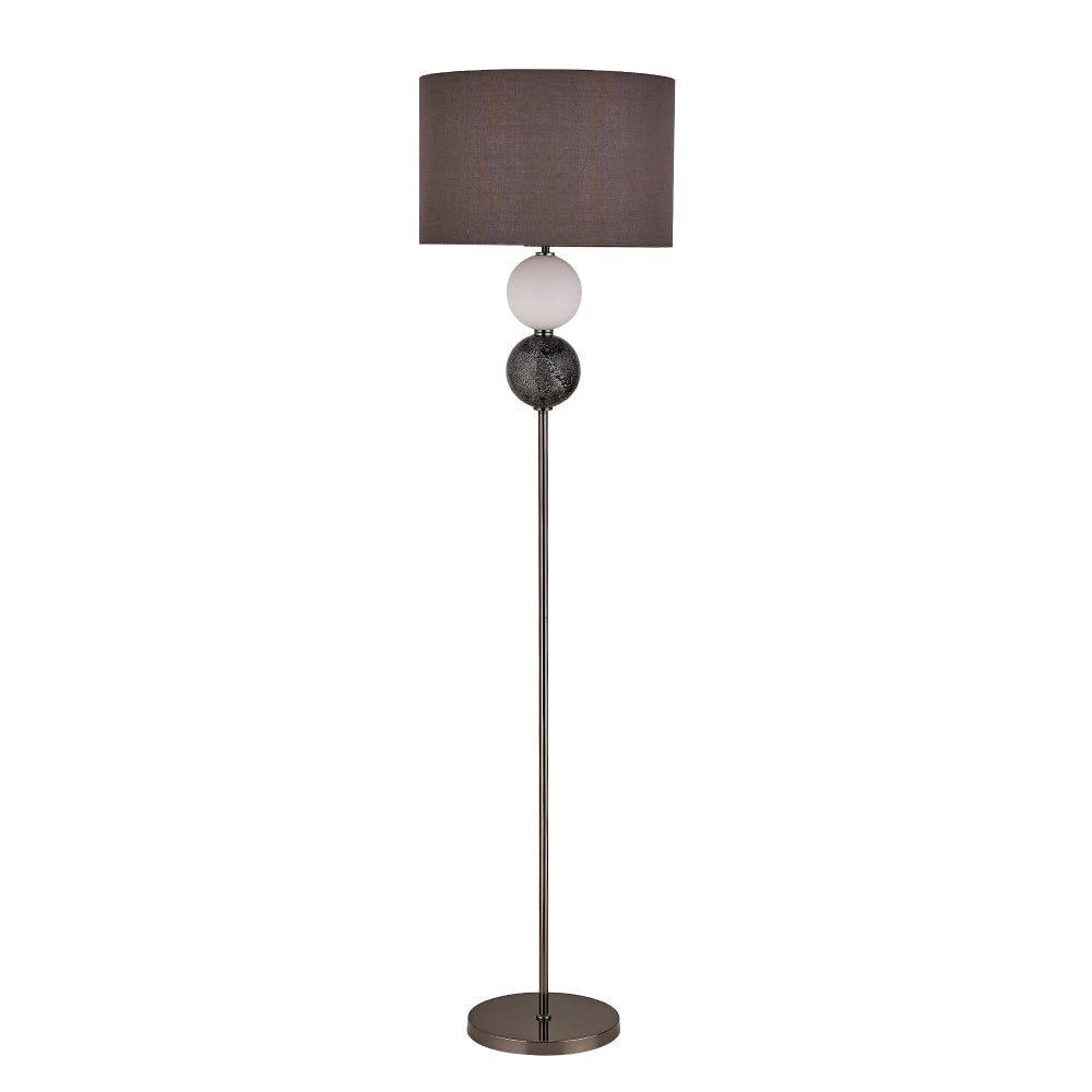 Angie Modern Fabric Shade Orbs Design Metal Floor Lamp Light Pewter Fast shipping On sale