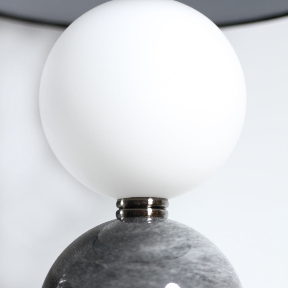 Angie Modern Fabric Shade Orbs Design Metal Table Lamp Light Pewter Fast shipping On sale