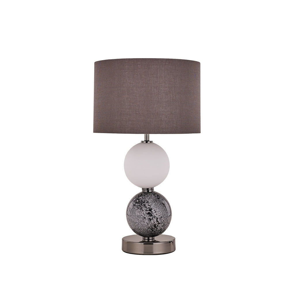 Angie Modern Fabric Shade Orbs Design Metal Table Lamp Light Pewter Fast shipping On sale