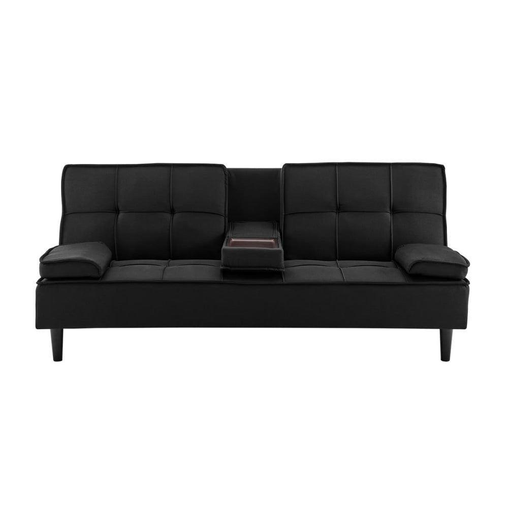 Apline 3-Seater Modern Facbric Sofa Bed - Black Fast shipping On sale