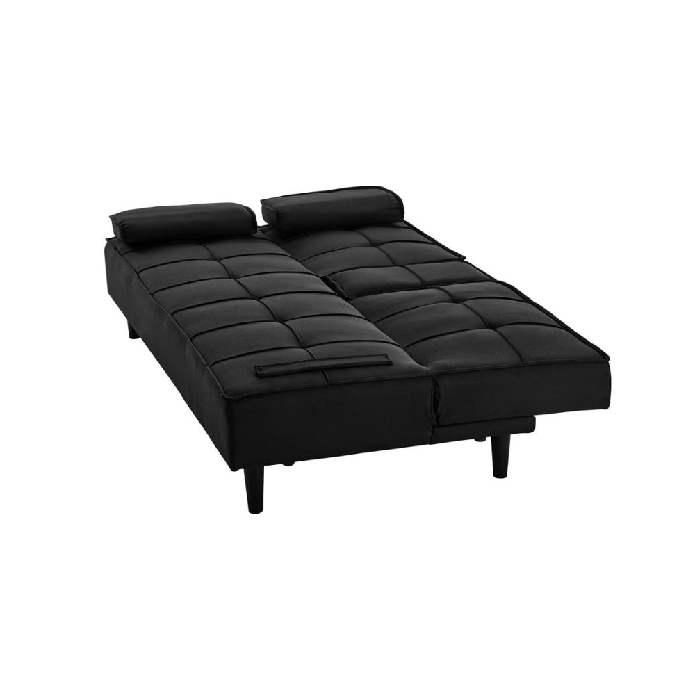 Apline 3-Seater Modern Facbric Sofa Bed - Black Fast shipping On sale