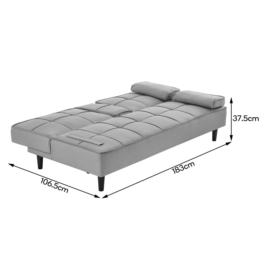 Apline 3-Seater Modern Facbric Sofa Bed - Light Grey Fast shipping On sale