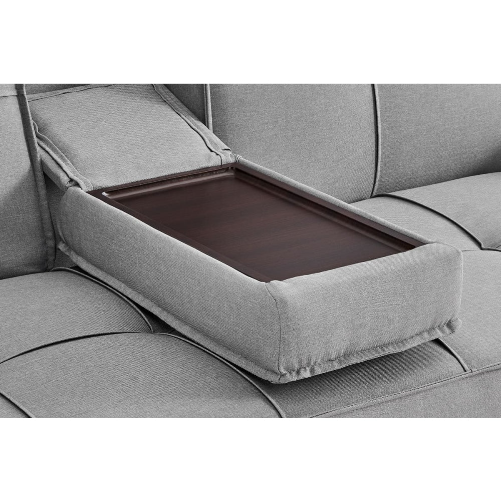 Apline 3-Seater Modern Facbric Sofa Bed - Light Grey Fast shipping On sale
