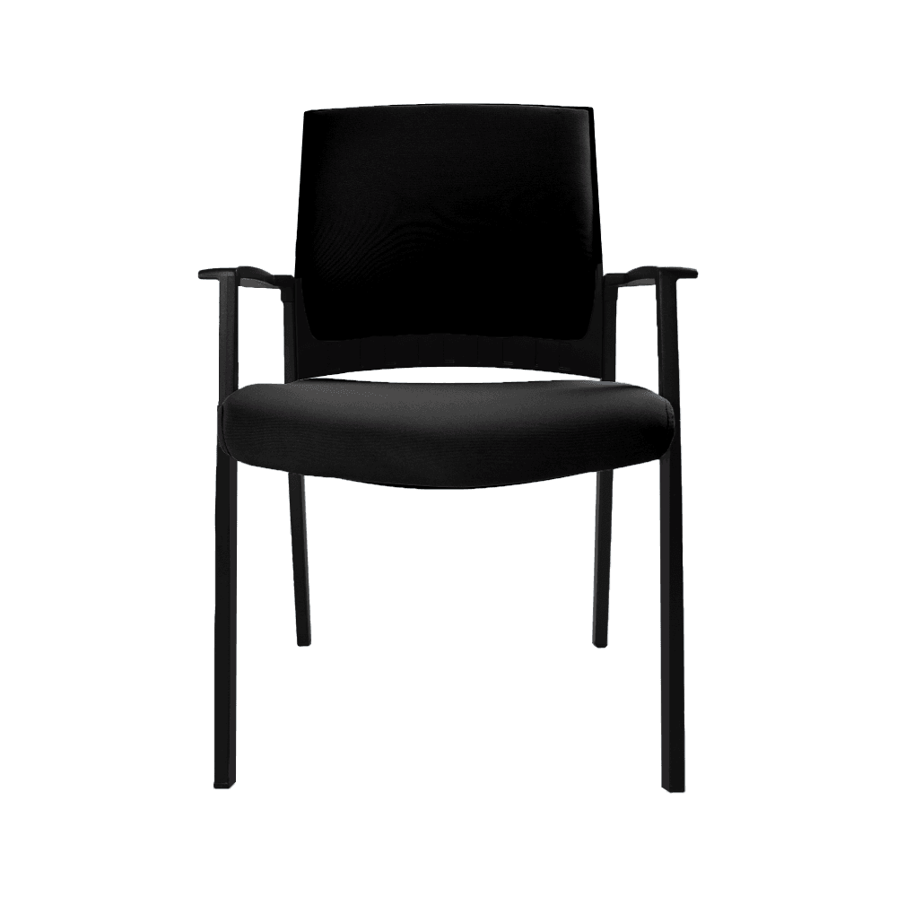 ARAGON Upholstered Mesh Back Arms Stacking Visitor Chair Fast shipping On sale