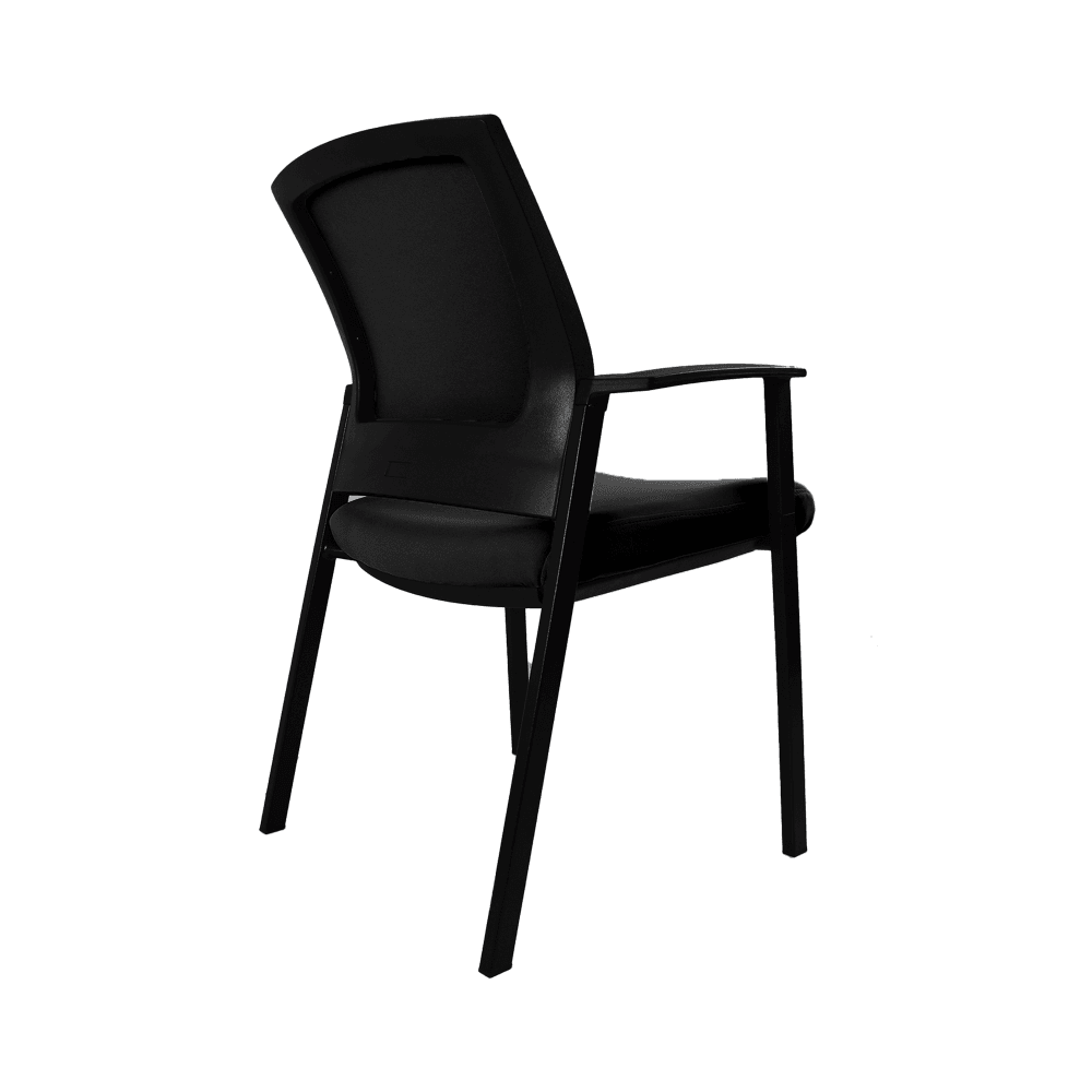 ARAGON Upholstered Mesh Back Arms Stacking Visitor Chair Fast shipping On sale