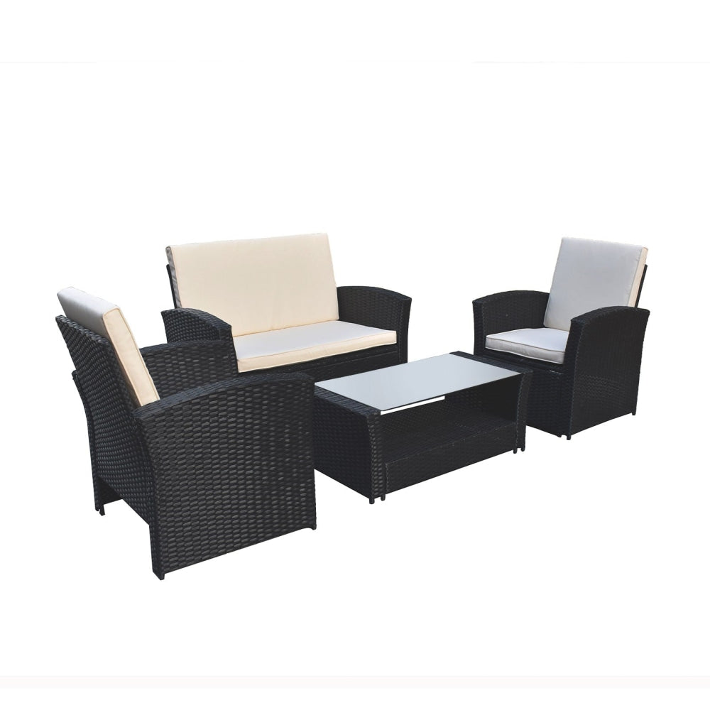 Arcadia Furniture 4 Piece Sofa Set - Black and Grey Outdoor Sets Fast shipping On sale