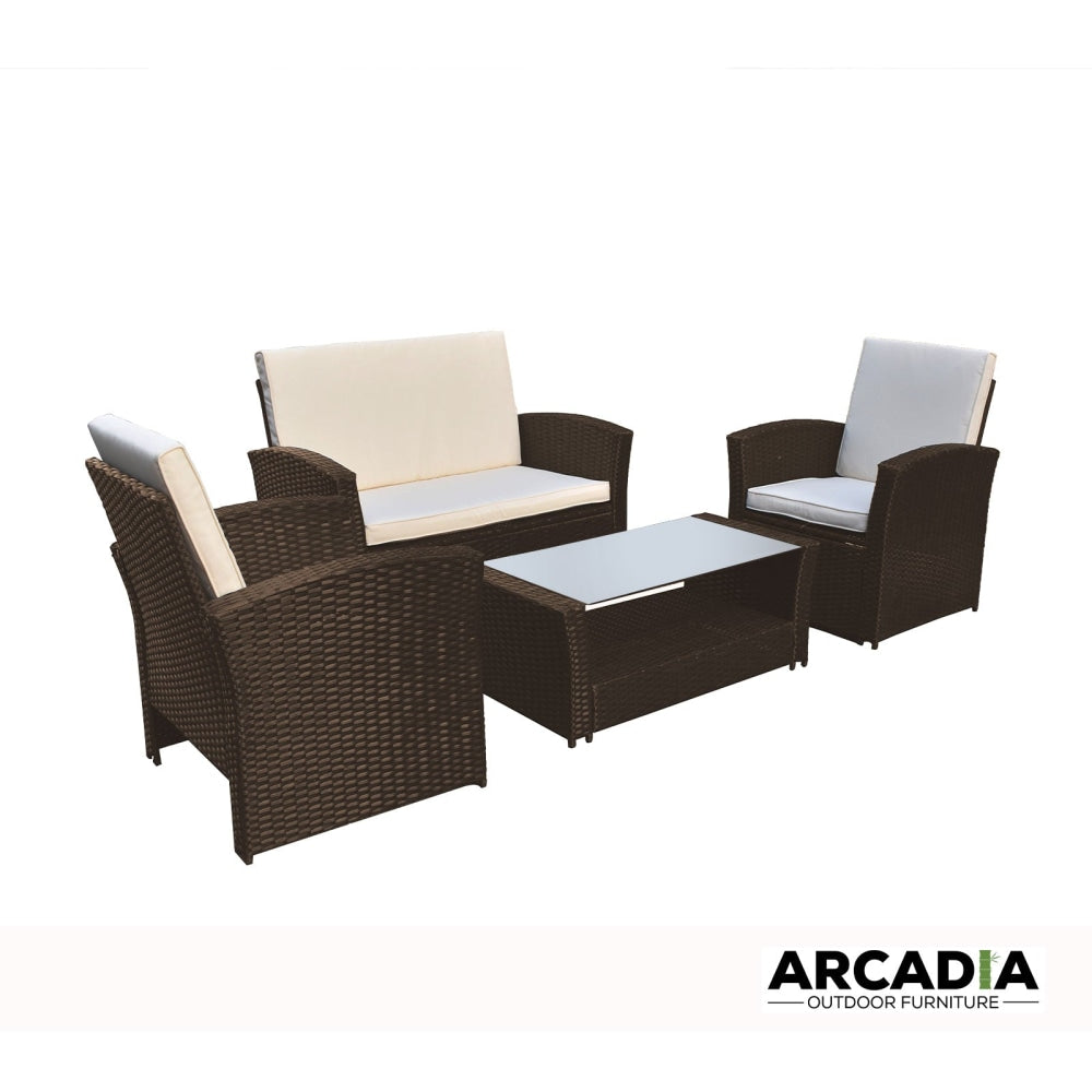 Arcadia Furniture 4 Piece Sofa Set - Oatmeal and Grey Outdoor Sets Fast shipping On sale