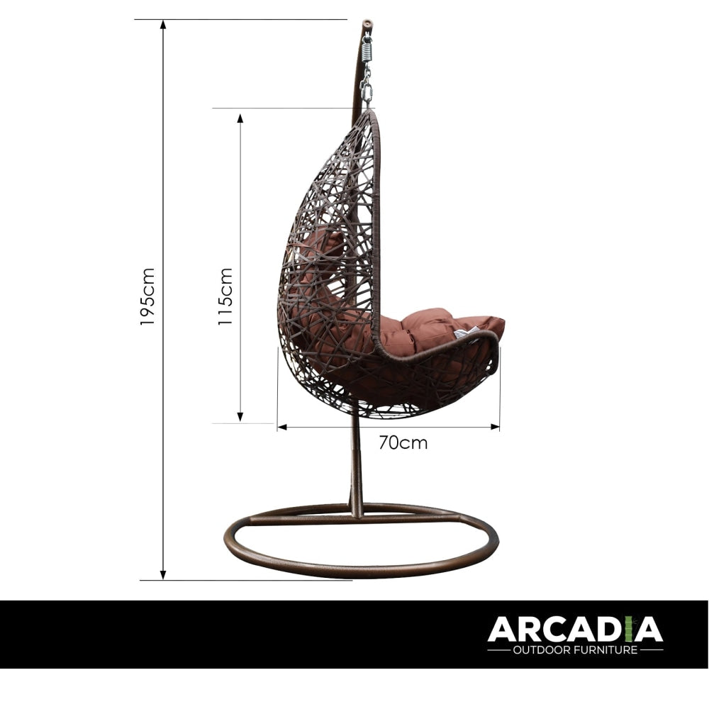 Arcadia Furniture Egg Chair - Brown and Coffee Lounge Fast shipping On sale