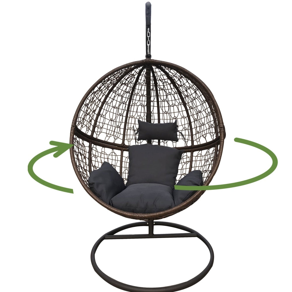 Arcadia Furniture Rocking Egg Chair - Brown and Grey Outdoor Fast shipping On sale