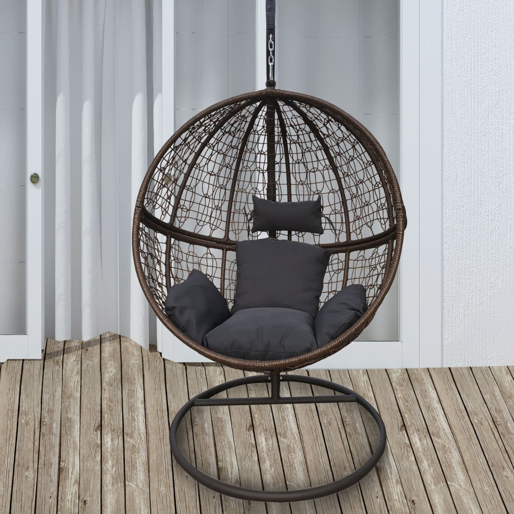 Arcadia Furniture Rocking Egg Chair - Brown and Grey Outdoor Fast shipping On sale