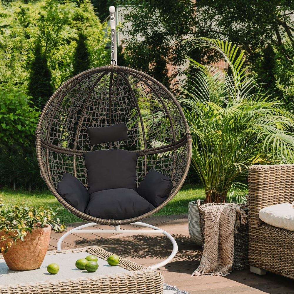 Arcadia Furniture Rocking Egg Chair - Oatmeal and Grey Outdoor Fast shipping On sale