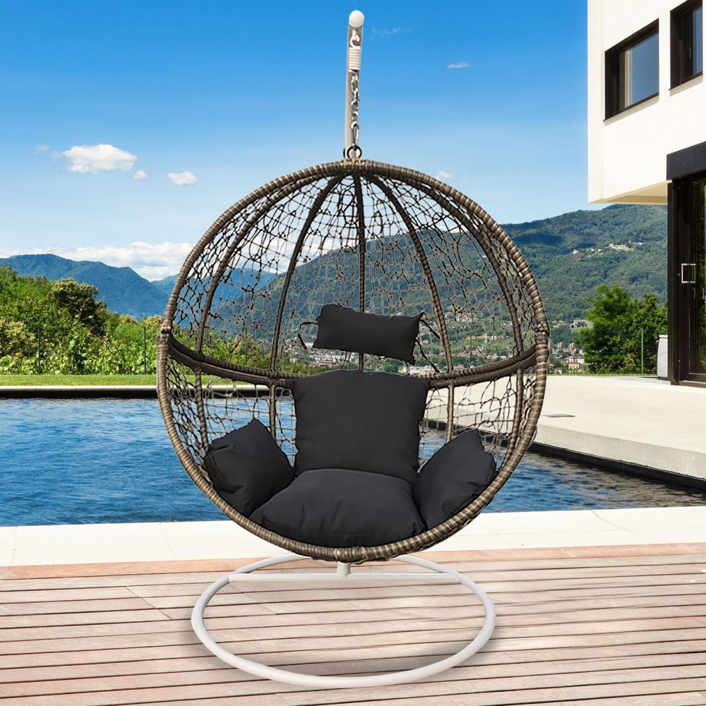Arcadia Furniture Rocking Egg Chair - Oatmeal and Grey Outdoor Fast shipping On sale